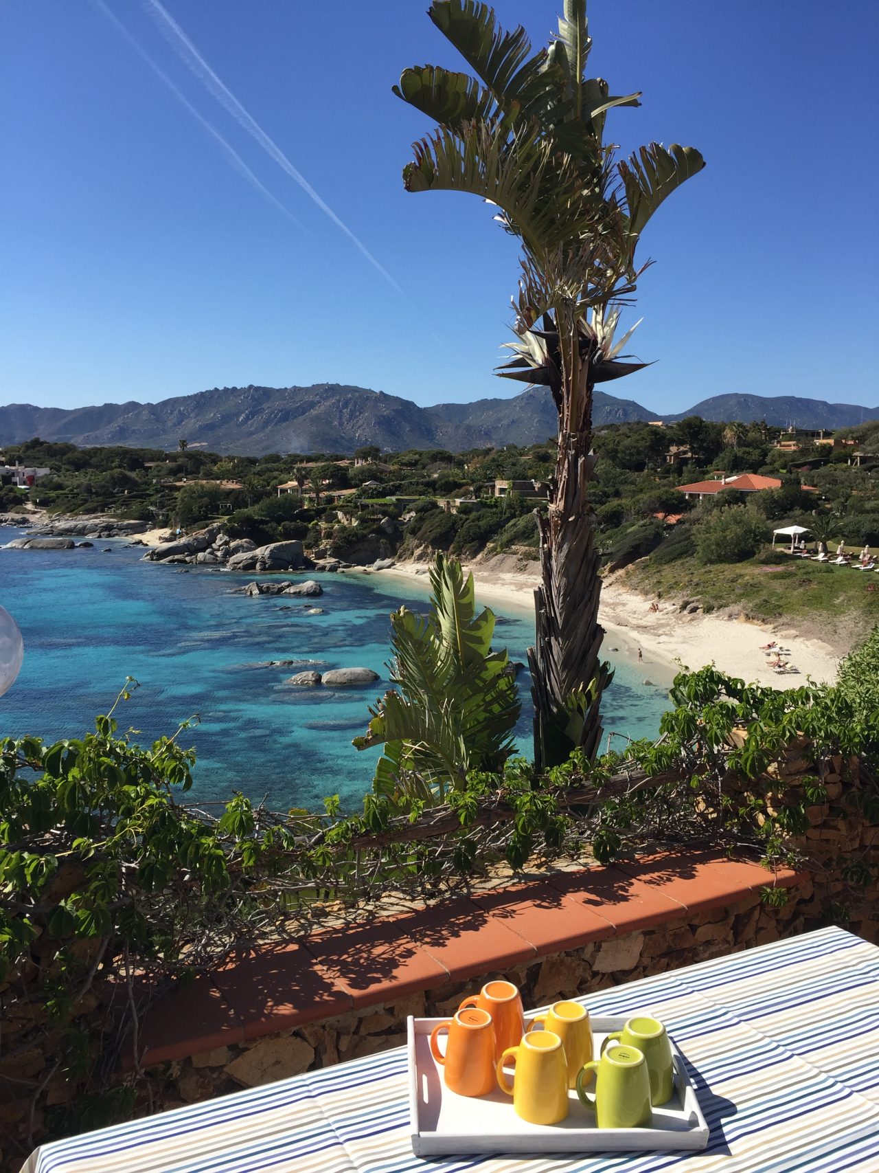 panorama from the terraces of the Villa facing the sunset